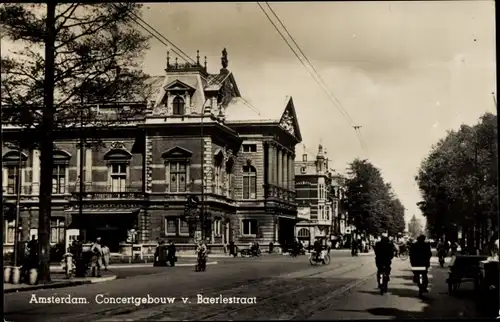 Ak Amsterdam Nordholland Niederlande, Concertgebouw v. Baerlestraat