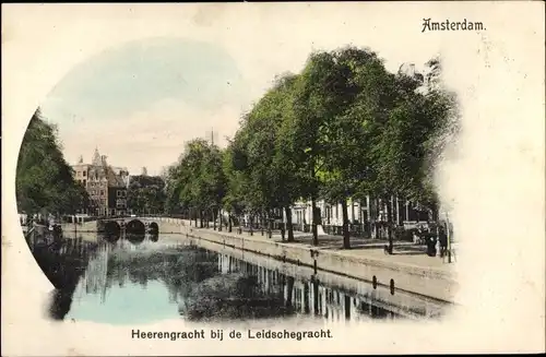 Ak Amsterdam Nordholland Niederlande, Heerengracht bij de Leidschegracht