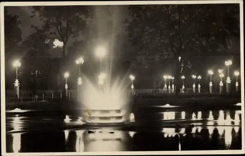 Ak Amsterdam Nordholland Niederlande, Rosarium Kleurenpracht I I, Fontein bij avond