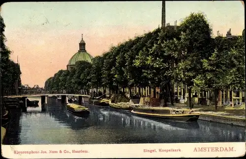 Ak Amsterdam Nordholland Niederlande, Singel, Koepelkerk