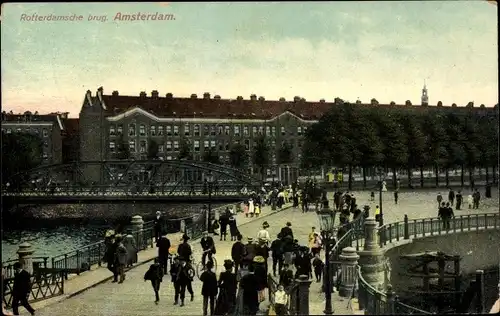 Ak Amsterdam Nordholland Niederlande, Rotterdamsche brug