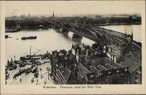 Ak Rotterdam Südholland Niederlande, Panorama vanaf het Witte Huis