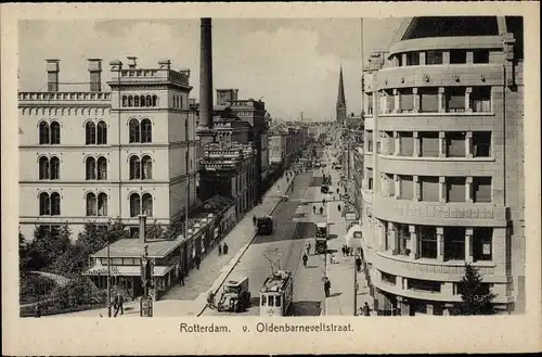 Ak Rotterdam Südholland Niederlande, v. Oldenbarneveltstraat, Straßenbahn