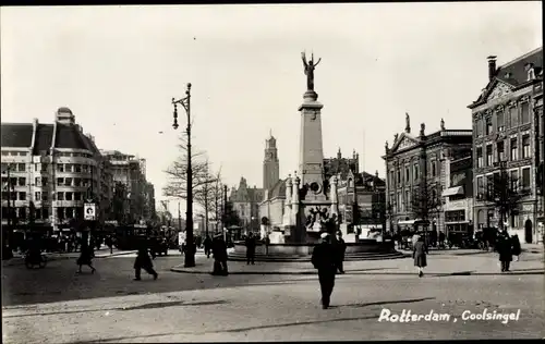 Foto Ak Rotterdam Südholland Niederlande, Coolsingel, Denkmal