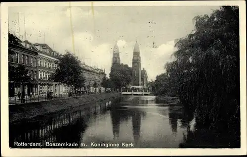 Ak Rotterdam Südholland Niederlande, Boezemkade, Koninginne Kerk