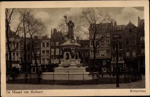 Ak Rotterdam Südholland Niederlande, De Maagd van Holland, Denkmal