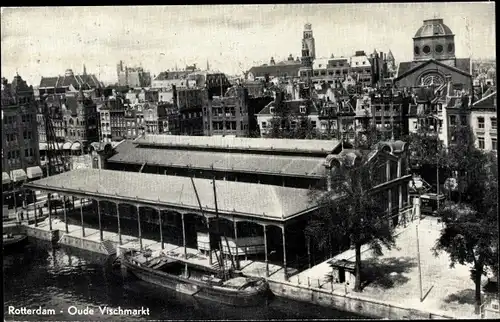 Ak Rotterdam Südholland Niederlande, Oude Vischmarkt