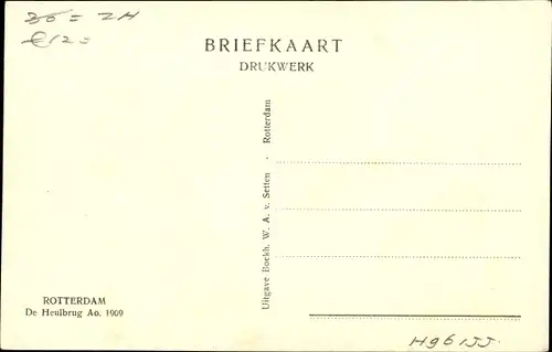 Ak Rotterdam Südholland Niederlande, De Heulbrug