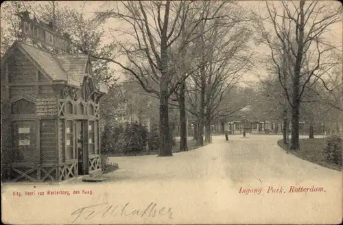 Ak Rotterdam Südholland Niederlande, Ingang Park
