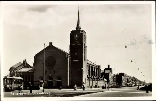 Ak Rotterdam Südholland Niederlande, Strevelsweg, Straßenbahn