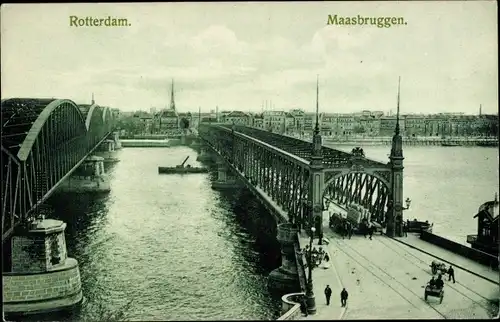 Ak Rotterdam Südholland Niederlande, Maasbruggen