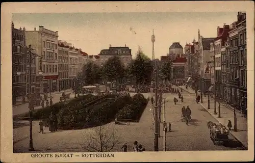 Ak Rotterdam Südholland Niederlande, Groote Markt