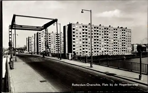 Ak Overschie Rotterdam Südholland, Flats bij de Hogenbanweg