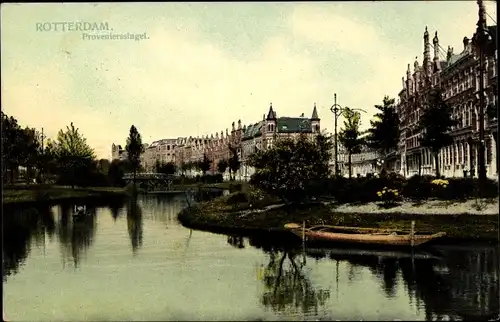 Ak Rotterdam Südholland Niederlande, Provenierssingel, Flusspartie