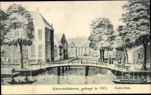 Ak Rotterdam Südholland Niederlande, Karnemelkshaven, gedempt in 1861