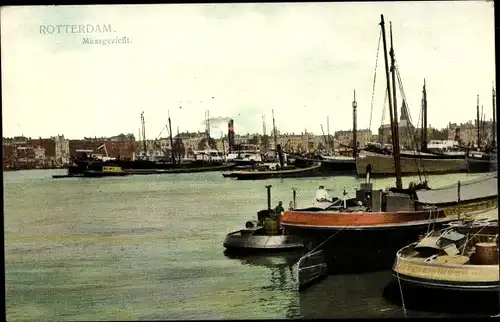 Ak Rotterdam Südholland Niederlande, Maasgezicht, Boote