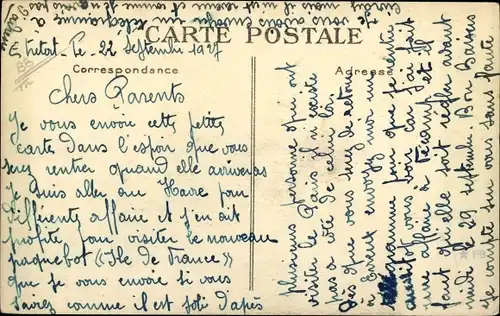 Ak Paquebot Ile de France, CGT French Line