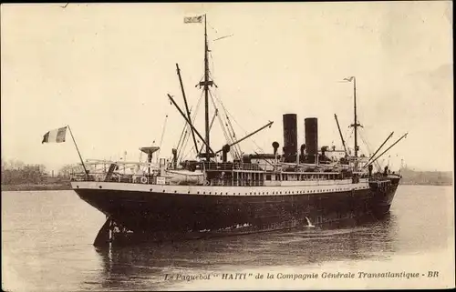 Ak Paquebot Haiti, CGT, Dampfschiff