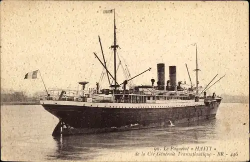 Ak Paquebot Haiti, CGT, Dampfschiff