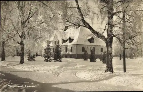 Ak Leksand Schweden, Tingshuset, Winter