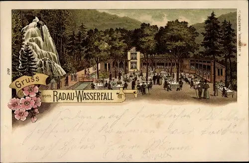 Litho Bad Harzburg in Niedersachsen, Radauwasserfall, Restauration