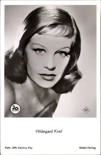 Ak Schauspielerin und Sängerin Hildegard Knef, Portrait