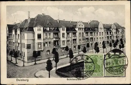 Ak Duisburg im Ruhrgebiet, Schillerplatz