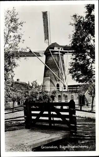 Ak Groenekan Utrecht Niederlande, Molen, Ruigenhoekscheweg