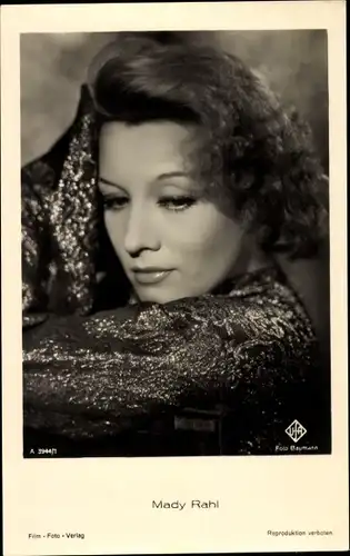 Ak Schauspielerin Mady Rahl