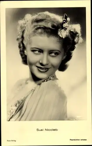Ak Schauspielerin Susi Nicoletti, Portrait
