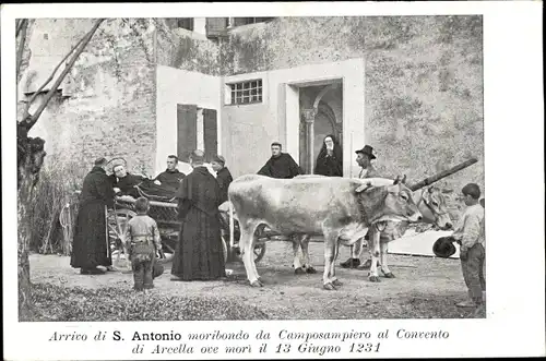 Ak Arcella Padova Padua Veneto, Arrivo di San Antonio moribondo da Camposampiero al Convento