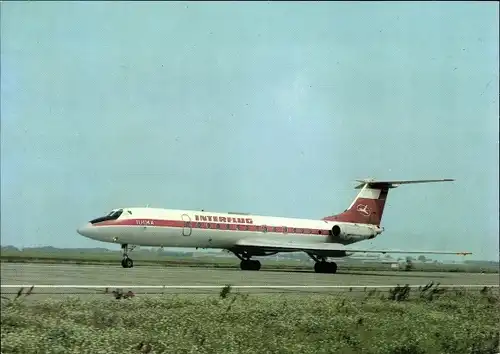 Ak Deutsches Passagierflugzeug der Interflug, Tupolew TU 134 A beim Start