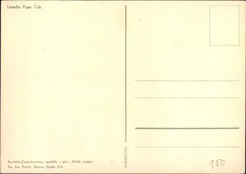Ak Aeroklub Ceskoslovenskej republiky w akcji Kridla vsetkym, Letadlo Piper Cup