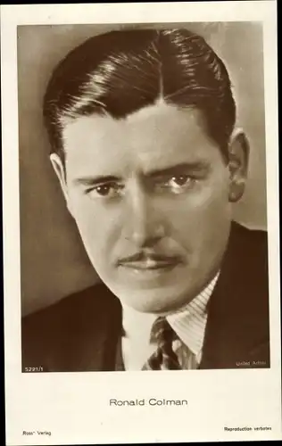 Ak Schauspieler Ronald Colman, Portrait, Ross Verlag 5221/1