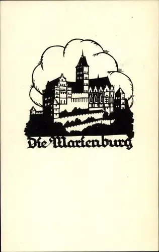 Scherenschnitt Ak Schwindt, A.M., Malbork Marienburg Westpreußen