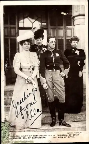 Ak König Alfons XIII von Spanien, Victoria Eugénie von Battenberg, Portrait