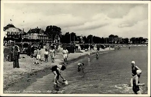 Ak Ostseebad Travemünde Lübeck, Am Strand