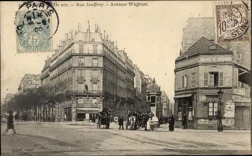 AkParis XVII, Rue Jouffroy, Avenue Wagram, Restaurant