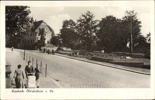 Ak Limbach Oberfrohna Sachsen, Straßenpartie, Kinderwagen