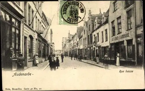 Ak Oudenaarde Audenarde Ostflandern, Rue basse