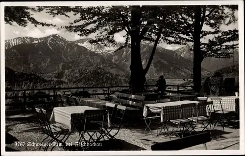 Ak Fischbachau in Oberbayern, Schwaiger Alm, Terrasse