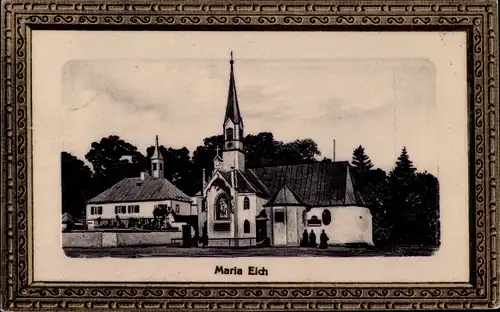 Passepartout Ak Planegg Oberbayern, Wallfahrtskirche Maria Eich