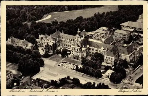 Ak München, National-Museum, Fliegeraufnahme
