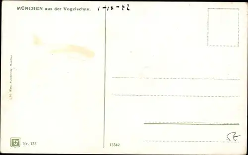 Ak München Bayern, aus der Vogelschau, Isarinseln