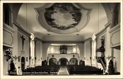 Ak Milbertshofen München Bayern, Inneres der St. Georg Kirche