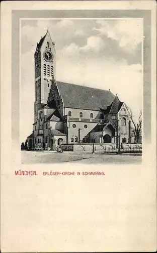 Ak Schwabing München Bayern, Erlöserkirche