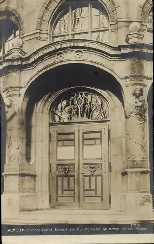 Ak München, Volksbad, Portal