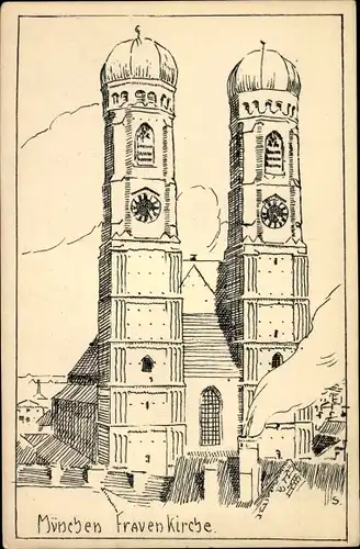 Künstler Ak München, Frauenkirche