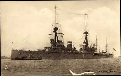 Ak Britisches Kriegsschiff, HMS Invincible