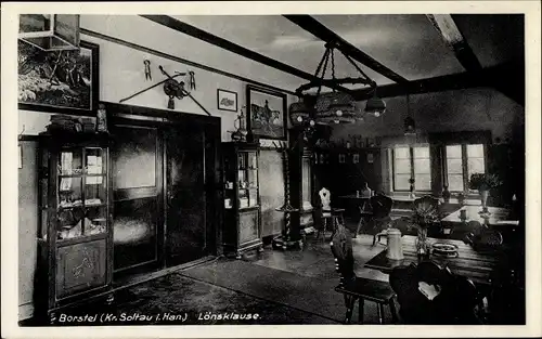 Ak Borstel Bispingen Lüneburger Heide, Pension Lönsklause, Innenansicht